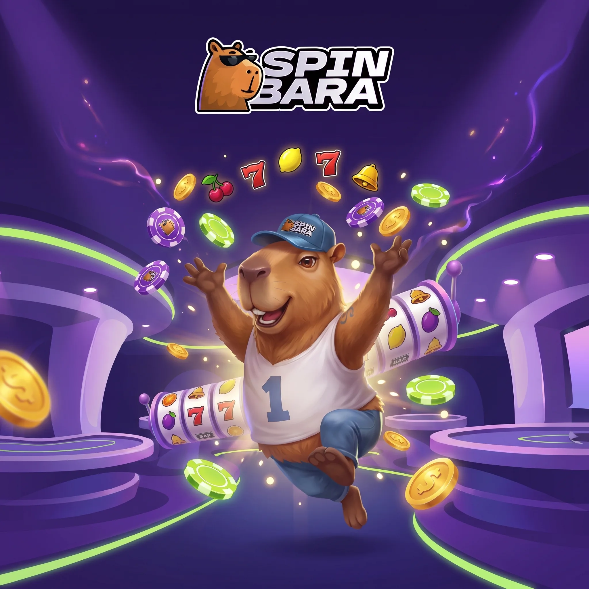 La mascotte Spinbara dans un univers de casino